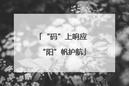 “码”上响应 “阳”帆护航