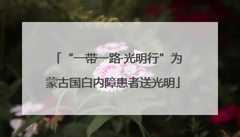 “一带一路·光明行”为蒙古国白内障患者送光明