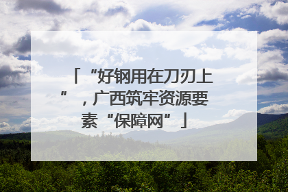 “好钢用在刀刃上”，广西筑牢资源要素“保障网”