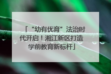 “幼有优育”法治时代开启！湘江新区打造学前教育新标杆