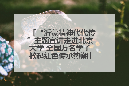“沂蒙精神代代传”主题宣讲走进北京大学 全国万名学子掀起红色传承热潮