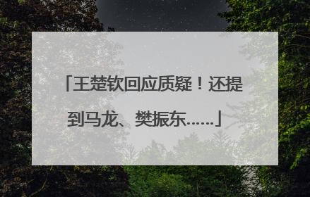 王楚钦回应质疑！还提到马龙、樊振东……