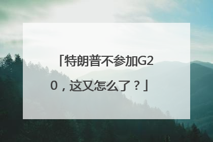 特朗普不参加G20，这又怎么了？