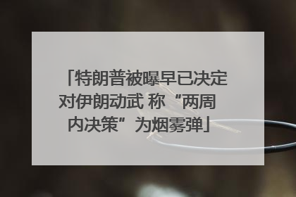 特朗普被曝早已决定对伊朗动武 称“两周内决策”为烟雾弹