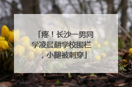 疼！长沙一男同学凌晨翻学校围栏，小腿被刺穿