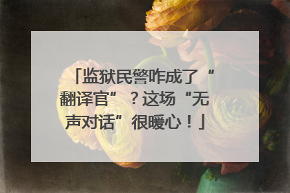 监狱民警咋成了“翻译官”？这场“无声对话”很暖心！