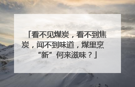 看不见煤炭，看不到焦炭，闻不到味道，煤里烹“新”何来滋味？