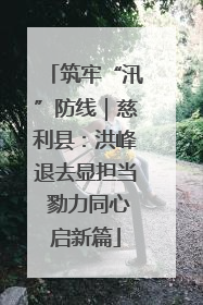 筑牢“汛”防线｜慈利县：洪峰退去显担当 勠力同心启新篇