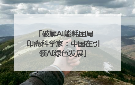 破解AI能耗困局 印裔科学家：中国在引领AI绿色发展