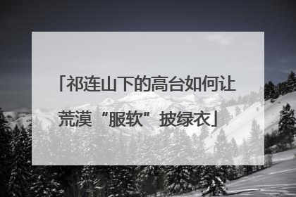 祁连山下的高台如何让荒漠“服软”披绿衣
