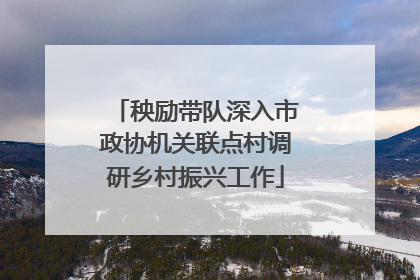 秧励带队深入市政协机关联点村调研乡村振兴工作