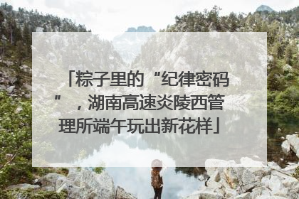 粽子里的“纪律密码”，湖南高速炎陵西管理所端午玩出新花样
