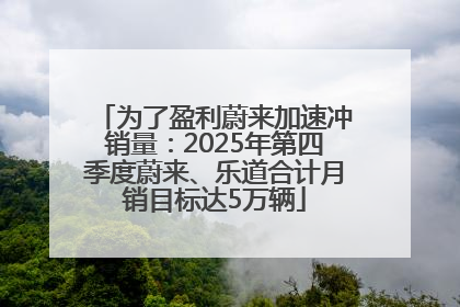 为了盈利蔚来加速冲销量：2025年第四季度蔚来、乐道合计月销目标达5万辆