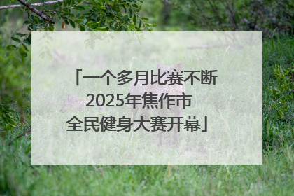 一个多月比赛不断 2025年焦作市全民健身大赛开幕