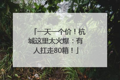 一天一个价！杭城这里太火爆：有人扛走80箱！
