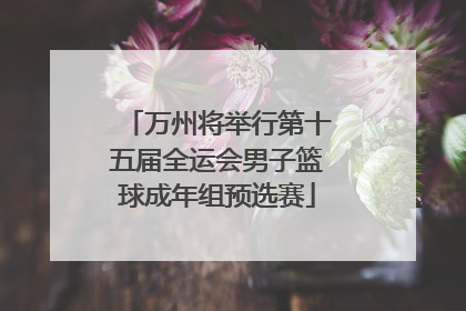 万州将举行第十五届全运会男子篮球成年组预选赛