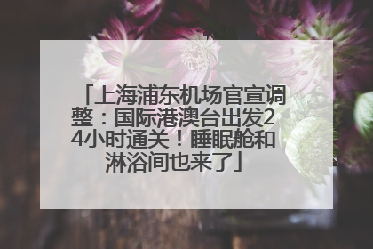 上海浦东机场官宣调整：国际港澳台出发24小时通关！睡眠舱和淋浴间也来了