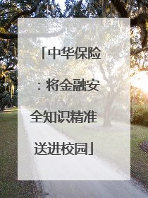 中华保险：将金融安全知识精准送进校园