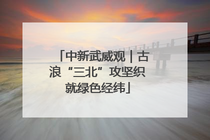 中新武威观｜古浪“三北”攻坚织就绿色经纬