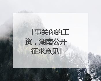 事关你的工资，湖南公开征求意见
