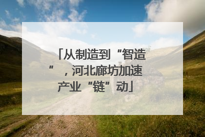 从制造到“智造”，河北廊坊加速产业“链”动