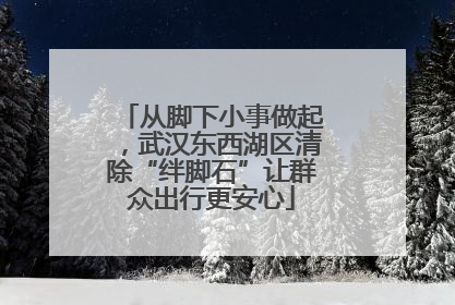 从脚下小事做起，武汉东西湖区清除“绊脚石”让群众出行更安心