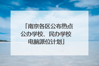 南京各区公布热点公办学校、民办学校电脑派位计划