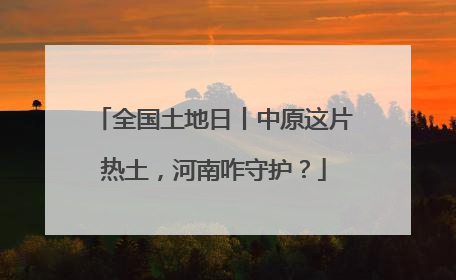 全国土地日丨中原这片热土，河南咋守护？