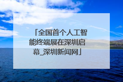 全国首个人工智能终端展在深圳启幕_深圳新闻网