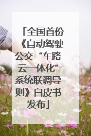 全国首份《自动驾驶公交“车路云一体化”系统联调导则》白皮书发布