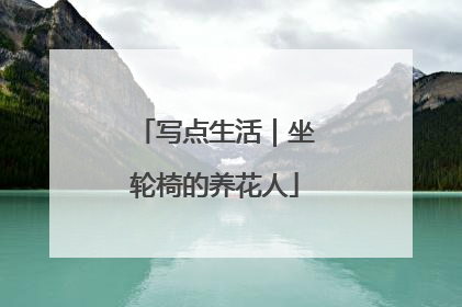 写点生活｜坐轮椅的养花人