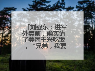 刘强东：进军外卖前，确实请了美团王兴吃饭，“兄弟，我要进入外卖了”