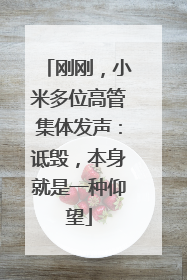 刚刚，小米多位高管集体发声：诋毁，本身就是一种仰望
