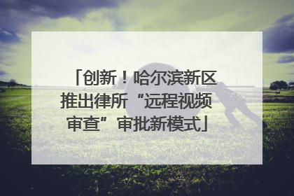 创新！哈尔滨新区推出律所“远程视频审查”审批新模式