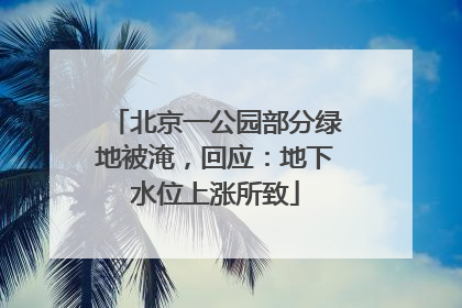 北京一公园部分绿地被淹，回应：地下水位上涨所致