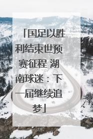 国足以胜利结束世预赛征程 湖南球迷：下一届继续追梦