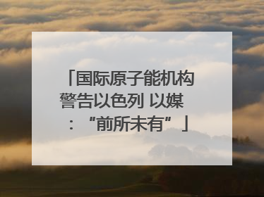 国际原子能机构警告以色列 以媒：“前所未有”