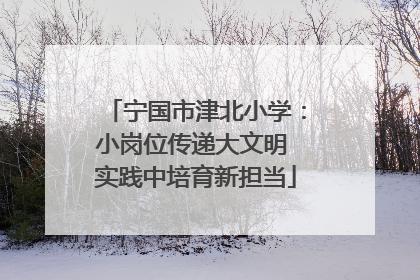 宁国市津北小学：小岗位传递大文明 实践中培育新担当