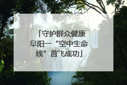 守护群众健康 阜阳一“空中生命线”首飞成功