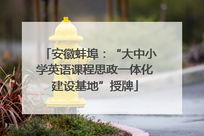 安徽蚌埠：“大中小学英语课程思政一体化建设基地”授牌