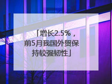 增长2.5%，前5月我国外贸保持较强韧性