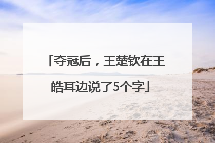 夺冠后，王楚钦在王皓耳边说了5个字