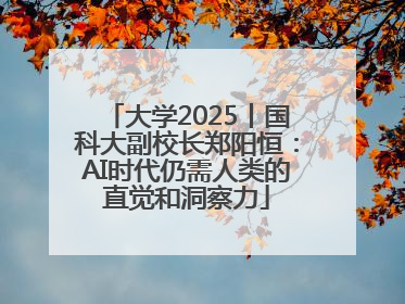 大学2025丨国科大副校长郑阳恒：AI时代仍需人类的直觉和洞察力