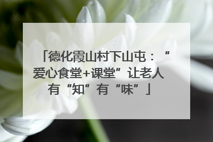 德化霞山村下山屯：“爱心食堂+课堂”让老人有“知”有“味”