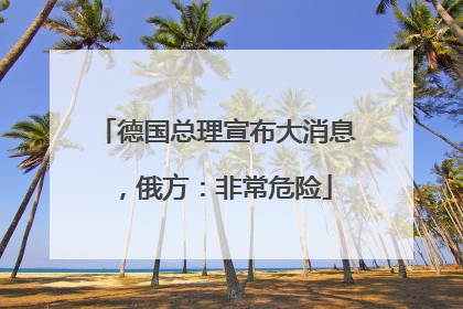 德国总理宣布大消息，俄方：非常危险