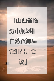 山西省临汾市规划和自然资源局党组召开会议