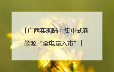 广西实现陆上集中式新能源“全电量入市”