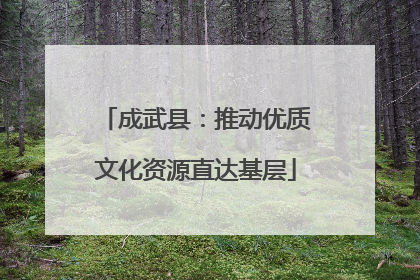 成武县：推动优质文化资源直达基层