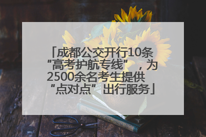 成都公交开行10条“高考护航专线”，为2500余名考生提供“点对点”出行服务