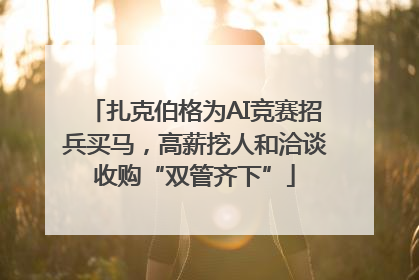 扎克伯格为AI竞赛招兵买马，高薪挖人和洽谈收购“双管齐下”